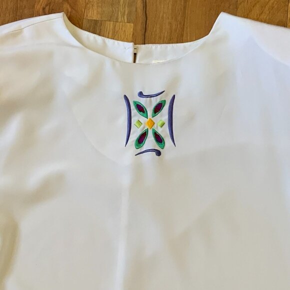 Vtg Brenda Goode Skirt Suit 3 Piece Jacket Top Set Blouse Dress Shirt USA XL - Picture 11 of 13